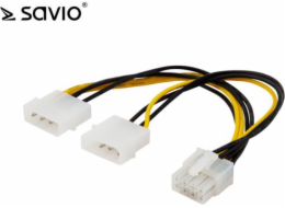 Elmak Molex X2-ATX/EPS 8-pin, 0,18 m, žlutá (Savio AK-18) Kabel