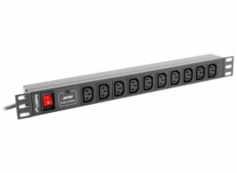 Lanberg RACK PDU LANBERG 1U 10A 10X IEC C13 2M ČERNÁ C14 (PDU-10I-0200-IEC-BK)