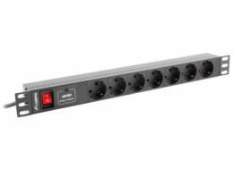 Lanberg PDU 1U 7x Schuko 2m 16A Prodlužovačka