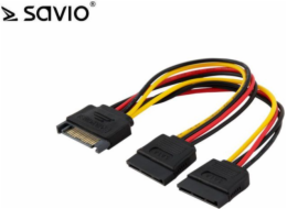 Elmak SATA 15-pin - SATA 15-pin x2, 0,18m, vícebarevný (SAVIO AK-17)