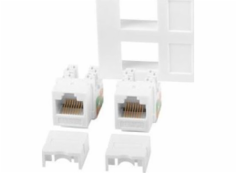 LANBERG 2xRJ45 45x45 socket + keystone 2xcat. 6 UTP white