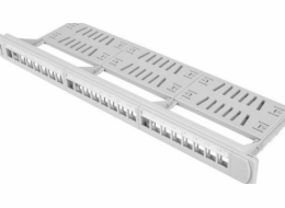 LANBERG PPKS-1124-S keystone Patch Panel 19inch with organizer 24 port 1U grey