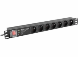 Lanberg PDU Power Distribution Unit 1U 16A 2m 7 PDU-PRO-07E-0200-BK