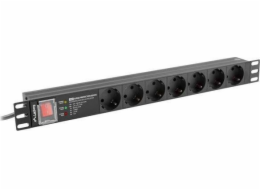 Lanberg PDU 1U 16A 2m 7 PDU-PRO-07F-0200-BK Jednotka rozvodu el.