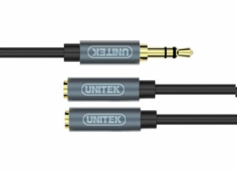 UNITEK Y-C956ABK audio cable 0.2 m 3.5mm 2 x 3.5mm Black Grey