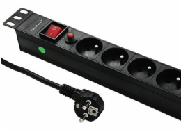 Qoltec 53995 Overvoltage power strip for RACK 19 with CB | 1U | 16A | PDU | 6xFRENCH | 2m