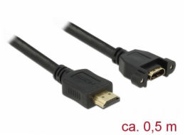 Delock Kabel HDMI-A samec > HDMI-A samice montážní panel 4K 30 Hz 0,5 m