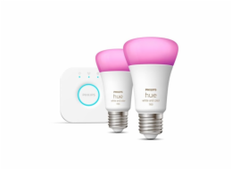 Philips Hue HueWCA Starter Kit 2ks Bridge | E27 | 11 W | Bílé a barevné světlo 2000K-6500K +16 milionů barev | Bluetooth a Zigbee