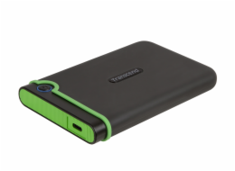 TRANSCEND 4TB StoreJet 25M3C SLIM, 2.5”, USB-C (3.1 Gen 1) Externí Anti-Shock disk, tenký profil, šedo/zelený