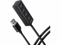 AXAGON HUE-M1AL, 4x USB 3.2 Gen 1 MINI hub, kovový, kabel USB-A 1.2m