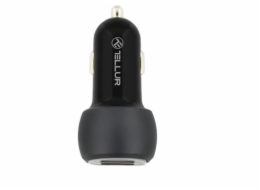 Tellur Dual USB Car Charger With QC 3.0, 6A black