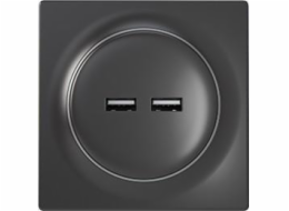 Fibaro FGWU-021-8 zásuvka 2x USB Černá