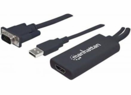 Manhattan HDMI - D-Sub (VGA) + USB-A kabel 0,3 m černý (152426)