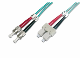 Digitus Fiber Optic Patch Cord, ST to SC Multimode 50/125 µ, Duplex Length 1m, Class OM3