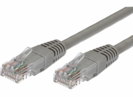 Cat.6 RJ45 UTP měděný patch cord kabel, 0,5m. šedá