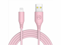 Tellur Silicone USB to Lightning cable 3A, 1m, pink