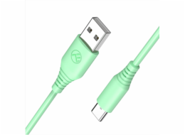 Tellur Silicone USB to Type-C cable 3A, 1m, green