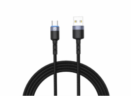 Tellur Data cable, USB to Type-C, LED Light, Nylon, 2m black