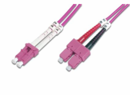 DIGITUS Fiber Optic Patch Cord, LC to SC, Multimode OM4 - 50/125 µ, Duplex, color RAL4003 Length 2m