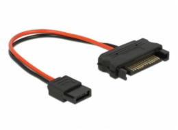 Delock Napájecí kabel SATA 15 pin samec > napájecí Slim SATA 6 pin samice 10 cm