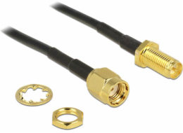 Delock anténí kabel RP-SMA Plug > RP-SMA Jack Bulkhead 200 mm