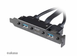 AKASA adaptér MB interní, USB 3.1 Gen2 internal adapter cable & dual Gen1 Type-A Ports, 50 cm