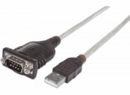 Manhattan USB-A - RS-232 USB kabel 0,45 m průhledný (205153)