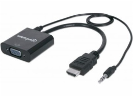 AV adaptér Manhattan HDMI - D-Sub (VGA) + Jack 3,5 mm černý (151559)