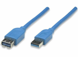 Manhattan USB-A – USB-A kabel USB 2 m modrý (322379)