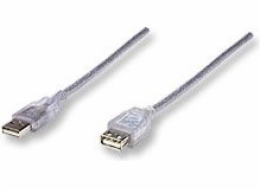 Manhattan USB-A – USB-A kabel USB 3 m stříbrný (340496)