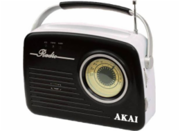 Rádio AKAI, APR-11 BLACK, retro, AM/FM rádio, USB, SD karta, 1,5 W