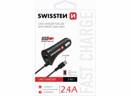 Swissten Cl Autonabíječka Micro Usb A Usb 2,4A Power