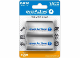 Rechargeable batteries D/R20 Ni-MH everActive 5500mAh Silver Line (box of 2)