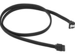 Sharkoon SATA úhlový kabel, opletený, 75 cm, černý (4044951017171)