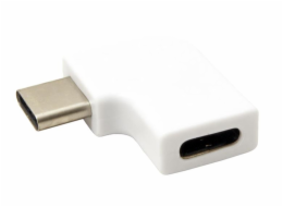 Redukce USB C(M) - USB C(F) lomená 90°, bílá