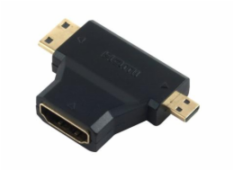 PremiumCord Adaptér HDMI na mini HDMI typ C a micro HDMI typ D