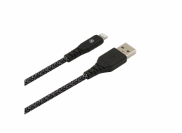 Tellur Green Data Cable USB to Lightning 2.4A 1m nylon černá