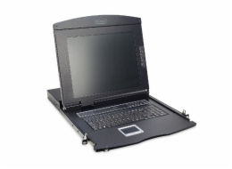 Digitus modularizovaná TFT konzole 43,2 cm (17 "), s 8 portem KVM, americká klávesnice, RAL 9005 černá barva