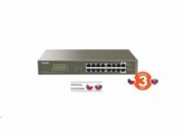 Tenda TEG1116P-16-150W PoE AT Gigabit switch 16x 1Gb/s s PoE 802.3af/at, PoE+ 135W, Rack, Fanless