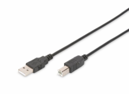 Digitus USB connection cable, type A - B M/M, 1.8m, USB 2.0 compatible, bl
