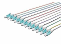 Digitus LC Fiber Pigtail , Loose Buffer, 50/125 µ 12 Pcs., Color code DIN IEC 304 Length 2m, Class OM3