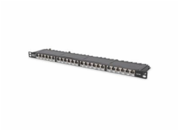 Digitus DN-91624S-SL-SH Digitus CAT 6 Patch Panel, stíněný, 24 portů RJ45 s uzávěrem, 8P8C, LSA, 0,5U, 19 "montáž do stojanu, bl