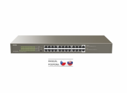 Tenda TEG1124P-24-250W PoE AT Gigabit switch 24x 1Gb/s s PoE 802.3af/at, PoE+ 225W, Rackmount, VLAN