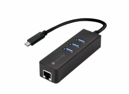 TECHLY 105810 Techly USB-C 3.1 to Gigabit Ethernet RJ45 network adapter w/ 3 port USB 3.0 hub