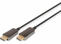 Digitus DisplayPort AOC hybridní připojovací kabel M/M, 20m, UHD 8K@60Hz, CE, zlato, bl