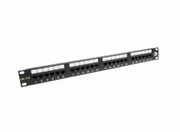 Solarix Patch panel 24 x RJ45 CAT6 UTP 350 MHz černý 1U SX24-6-UTP-BK