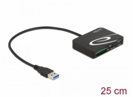 Delock Čtečka karet na paměťové karty XQD / SD / Micro SD + port USB Typu-A