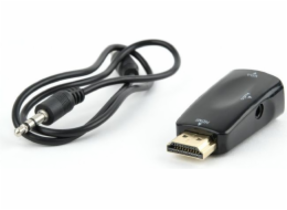 Adaptér AV Gembird HDMI - D-Sub (VGA) + Jack 3,5 mm černý (AB-HDMI-VGA-02)