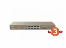 Tenda TEG1118P-16-250W PoE AT Gigabit switch 16x 1Gb/s PoE 802.3af/at + 2x SFP 1Gb/s, PoE+ 230W,Rack