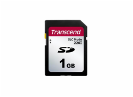 Transcend 1GB SD220I MLC průmyslová paměťová karta (SLC Mode), 22MB/s R,20MB/s W, černá